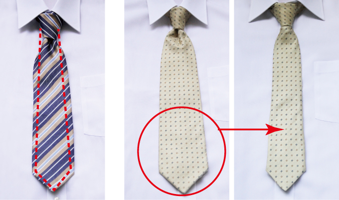 ネクタイの幅を細くする